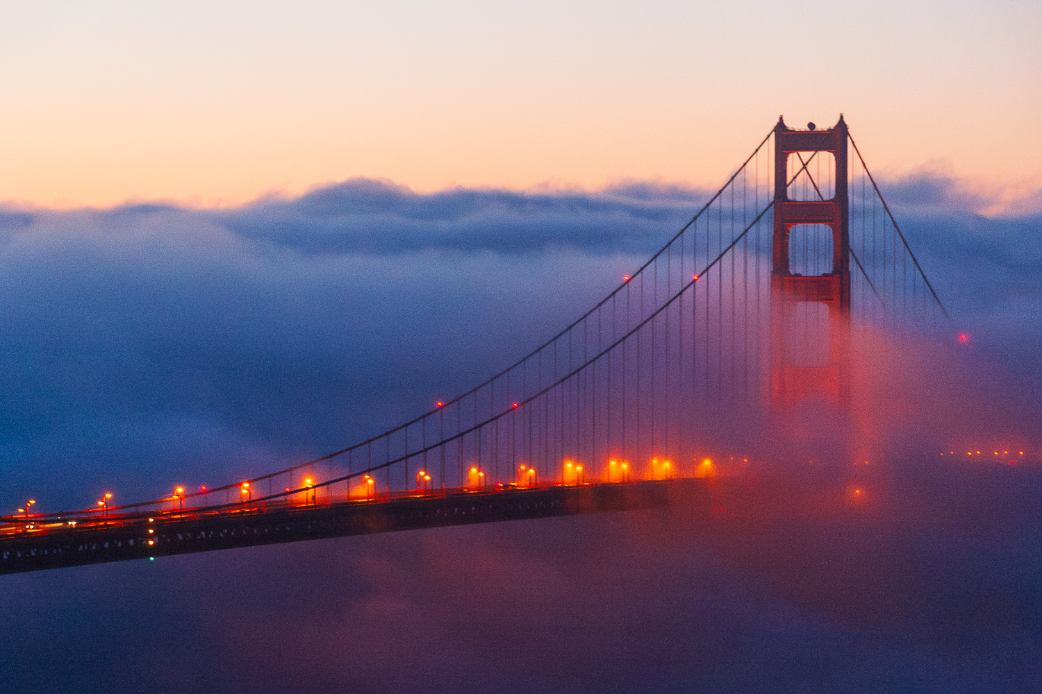 Foggy Sunrise on the Golden Gate Bridge