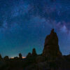 Stitched panorama of the Milky Way over Trona Pinnacles